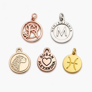 Colgante de Oro Grabado con Logotipo Personalizado, Etiquetas de Joyería Metálicas, Dijes para Collar y Pulsera - Product Image 6