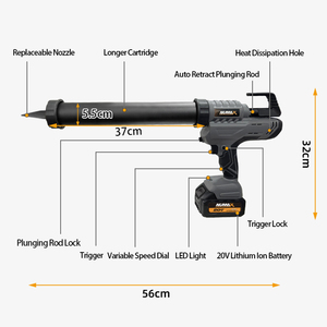 Numax 20V Batterie <span class=keywords><strong>Électrique</strong></span> Sans Fil Automatique Saucisse <span class=keywords><strong>Silicone</strong></span> Tube Mastic Adhésif Et <span class=keywords><strong>Pistolet</strong></span> À Calfeutrer - Product Image 3
