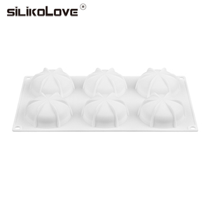 MUYULINS Factory 6-Cavity Hemispherical Maker LFGB Platinum Non-Stick BPA-Free <b>Silicone</b> Mousse Cake Mold - Product Image 6