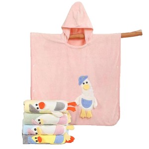 Serviette de bain en polaire corail pour enfants Kim Ryan avec capuche 70x140cm, épaisse, absorbante, style dessin animé, cape de bain pour bébé - Product Image 5
