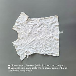 Paños de Limpieza de Tela Reciclada, Trapos de Camiseta Cortados, 100% Algodón Blanco para la Industria - Product Image 3