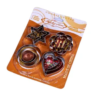 Lot de 12 <span class=keywords><strong>emporte</strong></span>-pièces de Noël en acier inoxydable, outils de gaufrage pour biscuits, moules à chocolat - Product Image 1