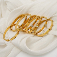 Bracelet en acier inoxydable plaqué or 18 carats de style vintage pour femmes, avec pierres naturelles et fleurs colorées, vente en gros de bijoux de mode