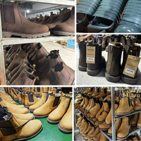 Bottes de Sécurité Chelsea CE S3 à Embout Acier, Cuir Vachette Crazy-Horse Marron, Bottes Homme à Enfiler pour Travail en Usine, Chaussures de Sécurité Cousu Goodyear