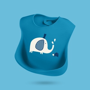 Lindo elefante patrón silicona bebé babero 3D suave lavable bebé niños babero impermeable babero para Tolders - Product Image 4