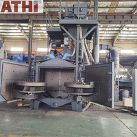 Machine de sablage à double plateau tournant de fabrication industrielle