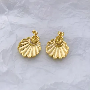 Brass Earrings With 18K Gold IP Plated Wholesale Popular Design Brass Earrings Customize Sevice