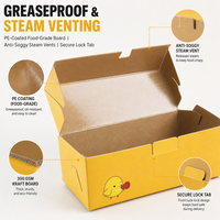 Boîte à emporter pour aliments imperméable personnalisée, boîte en papier kraft gaufré pour poulet frit, restauration rapide