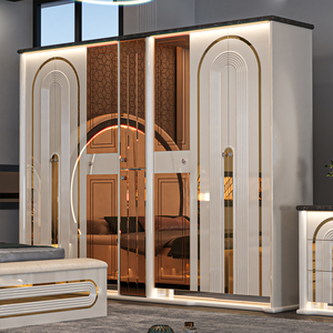 Chambre Royale Classique à Coucher Luxe Complète Dorée Grand Lit Mobilier de Maison en Bois Ensembles de Chambre - Product Image 3