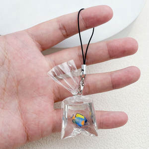 พวงกุญแจขนาดเล็กสำหรับตกแต่งตู้ปลาปลาทองขนาดเล็กน่ารักทำจากเรซินอุปกรณ์ตกแต่งของเล่นรูปสัตว์ - Product Image 5