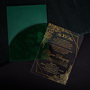 <span class=keywords><strong>Enveloppe</strong></span> floquée personnalisée de couleur <span class=keywords><strong>verte</strong></span> estampée à chaud carte d'invitation d'affaires cadeau avec enveloppes d'emballage de cartes transparentes - Product Image 3