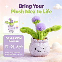 Boneka Bunga Pot OEM ODM, Mainan Plush Lembut dan Mengembang, Dekorasi Tanaman Isi Dakron dengan Pot Bintang Tersenyum untuk Meja, Kamar Tidur, Hadiah Ulang Tahun dan Liburan