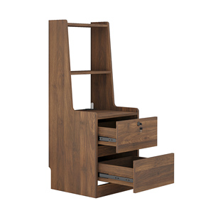 Modern Nightstands Set Of 2 <b>With</b> Bookshelf And Charging Station Bedside <b>Storage</b> <b>Drawer</b> Unit - Product Image 5