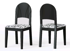 Sedia da Pranzo D5165 <span class=keywords><strong>in</strong></span> <span class=keywords><strong>Legno</strong></span> Massello Ecologico e Impermeabile, Design Moderno (Bianco e Nero) - Product Image 2