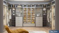 PRIMA Armoire de style ouvert en bois massif de 3.6 mètres Porte-vêtements mural de forme L-U avec cadre en acier personnalisable