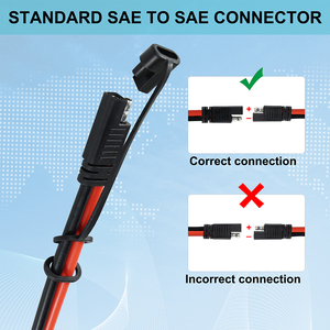 Câble d'extension avec connecteur SAE vers O-Ring et mini-fusible, 32V, âme en cuivre, 450mm, pour usage automobile - Product Image 2
