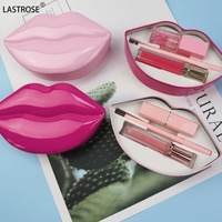 Kit de gloss à lèvres en gros, marque privée, rouge à lèvres liquide, ensemble crayon à lèvres 3-en-1, emballage en forme de bouche, cosmétique longue tenue pour les lèvres