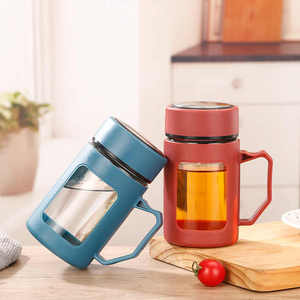 Vaso de Vidrio de Moda al por Mayor, con Asa, Resistente a Altas Temperaturas, de Gran Capacidad, para Oficina - Product Image 2