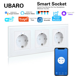 Ubaro Smart Socket Eu <b>Plug</b> 16A Wifi <b>Remote</b> <b>Control</b> Voice Timer Power Monitor - Product Image 1