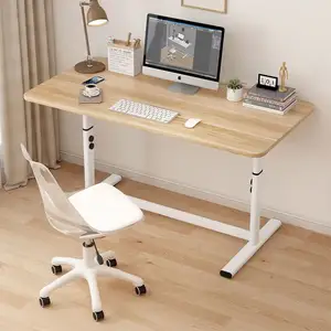 Meja angkat meja kantor pria, mekanisme pengangkat meja kantor tinggi hitam putih dapat disesuaikan