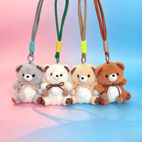 Breloque en peluche ours mignon personnalisée, pendentif de sac dessin animé, porte-clés en peluche, petite poupée en peluche douce
