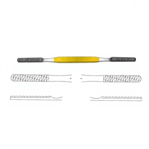 Râpes nasales Fomon 20,5 cm / 8 pouces droites avec inserts en carbure de tungstène TC 40 x 7 mm Fig. 3/4 pour une mise en forme précise des os nasaux - Product Image 1