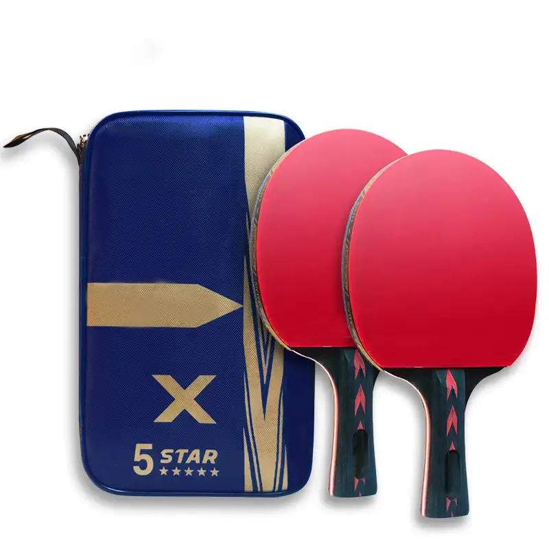 2Pcs New Upgraded Carbon Table Tennis Racket Set Super Powerful Ping Racket Bat for Adult Club Training