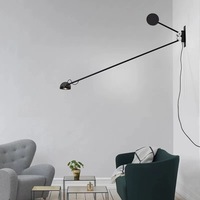 Lampe murale LED minimaliste moderne en fer pour salon, chambre/étude, lecture, décoration, bras pivotant à économie d'énergie, longue tige