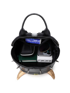 Sac à dos unisexe Halloween Horreur Rivet pour hommes et femmes, masque rouge Oni du Diable Satan <span class=keywords><strong>Hellboy</strong></span> avec cornes électro-plaquées - Product Image 5