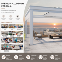 Pergola moderne en aluminium imperméable avec toit à persiennes, gazebo, pergola avec rideaux