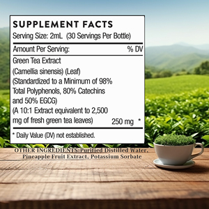 Extracto de Té Verde Líquido Personalizado al por Mayor, Contiene 250 mg de Extracto de Té Verde, Apoyo a la Digestión, Apoyo para el Ejercicio - Product Image 2