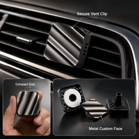 Désodorisant Voiture Magnétique Compact Alliage Zinc Clip Ventilation Rechargeable Affaires Luxe Logo Unique Premium