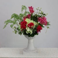Bouquet de fleurs artificielles en soie rouge bordeaux 80/70/60/40cm pour centres de table de mariage et décorations de scène événementielle