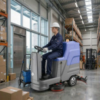 Autolaveuse autoportée M6 ergonomique à commande par engrenages, avec brosse à double disque, pour entrepôt