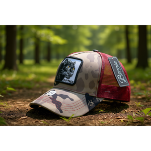 Gorra Trucker Bonnie de 6 Paneles, Malla Transpirable, Unisex, Casual para Exteriores, con Bordado de Pantera en el Panel Frontal, Primavera Verano - Product Image 2