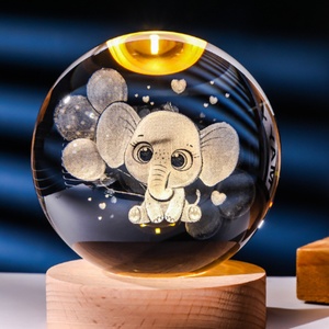 Boule de cristal décorative 3D Art Stitch Système Solaire Lune Galaxie Saturne, lampe de nuit pour la décoration intérieure - Product Image 3