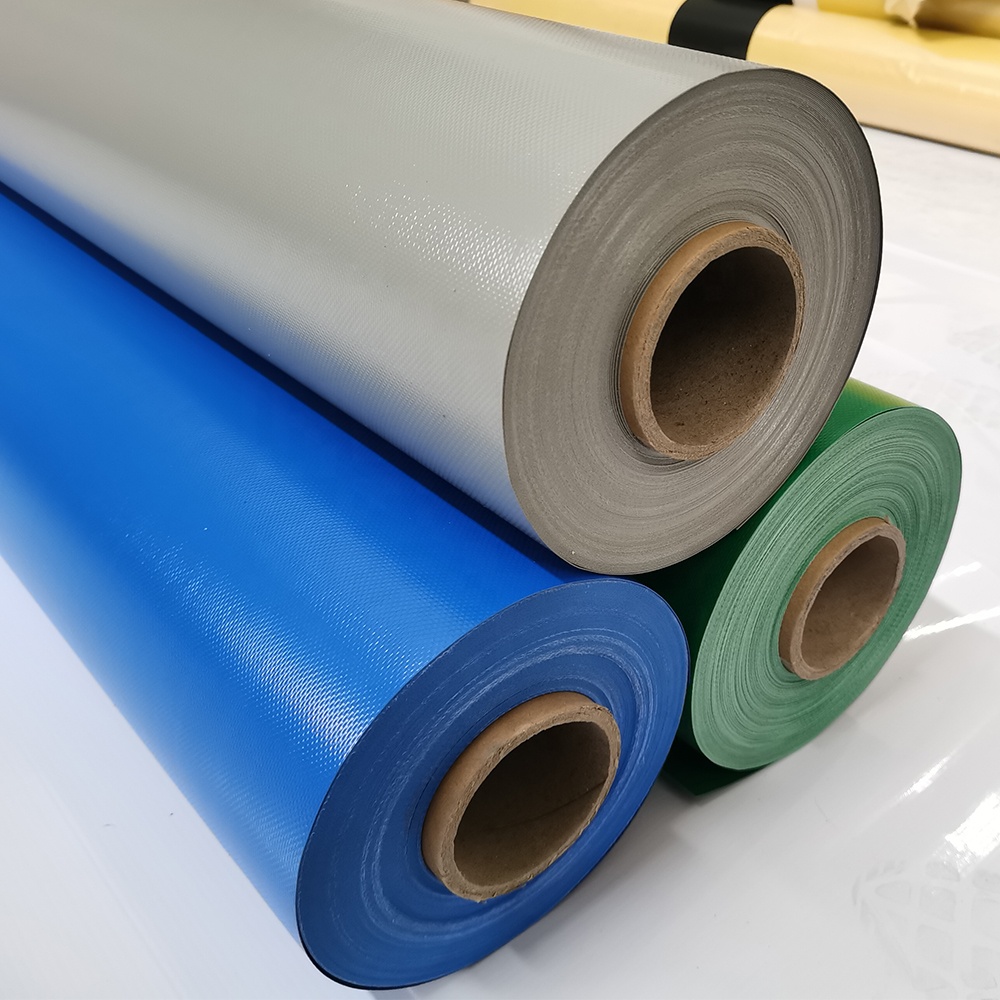 PVC Coated Polyester Vinyl Fabric Tarpaulin for Hangars Tents Canopies and Inflatable Boat