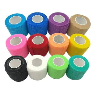 Großhandel 2 Zoll x 5 Meter Handgelenk und Knöchel Erste Hilfe elastische farbige selbst klebende Sport band Bandage