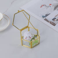 Luxuriöse Moderne Hochzeitsgeschenkbox Handgefertigte Transparente Glas- und Messing-Vitrine für Ringe Halsketten Schmuckbox für Männer Frauen