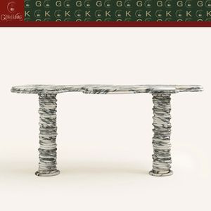 <span class=keywords><strong>Table</strong></span> d'entrée moderne en travertin GOLDKING, beige, pierre naturelle, <span class=keywords><strong>console</strong></span> artistique, meuble sur mesure pour la décoration du salon - Product Image 3
