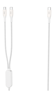 Câble de données <span class=keywords><strong>MIYU</strong></span> personnalisé à charge rapide 2-en-1 140W, écologique, USB-C, tressé, en alliage de zinc moulé, pour appareil photo - Product Image 3