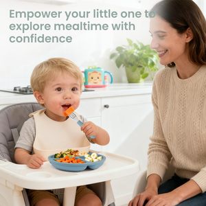 Newsun - Juego de Cuchara y Tenedor de Silicona y Acero Inoxidable de Grado Alimenticio, Libre de BPA, para Bebés Recién Nacidos, Diseño Colorido y Atractivo, Venta al Por Mayor - Product Image 5