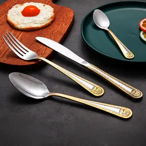 2023 New Design Wedding Golden Stainless Steel Durable Luxury Cutlery Set