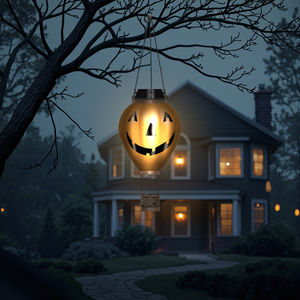 Pumpkin Flame Solar Powered LED Hanging Halloween Party Decor Light com Controle de Voz IP65 80CM Garantia de 3 anos - Product Image 3