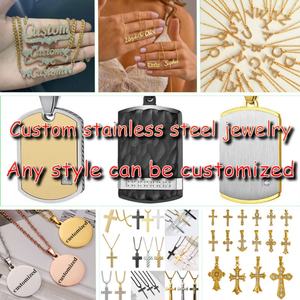 Fabricants de bijoux sur mesure, colliers, boucles d'oreilles, bagues, bracelets plaqués or, design de logo, bijoux en acier inoxydable - Product Image 2