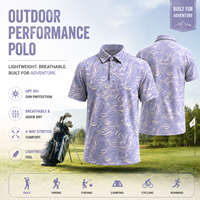 Polo personnalisé pour homme OEM, design graphique personnalisé, imprimé, manches courtes, chemise décontractée d'été, polo de performance, vêtements d'extérieur