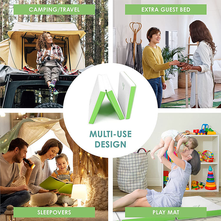 高品质柔软舒适可拆卸露营三段式折叠床垫可折叠泡沫床垫