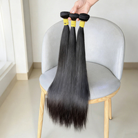 Extensions de cheveux humains vietnamiens 100% vierges Remy, lisses, de 10 à 40 pouces, tissage double trame à la machine, toutes couleurs, durables et minimales en déchets