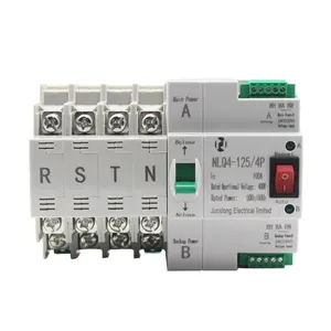 Din rail Dual Relay Module 4P 63A 100A ATS four pole Power Metering automatic changeover Switch