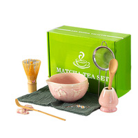Service à thé en céramique de qualité supérieure, écologique et durable, de qualité alimentaire, style Japandi, avec bol à matcha à bec verseur en forme de cœur, pour l'exportation